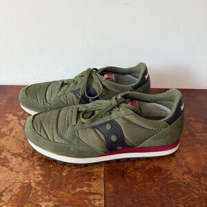 Saucony Jazz Original Olive Green Suede Nylon Sneakers | Men’s Size 10
